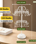 ecofynd 2-Tier White Metal Jewelry Organizer Stand with 40 Hooks