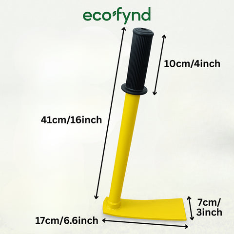 ecofynd Heavy Duty Garden Hand Hoe with 16 inch Handle – Yellow