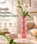 ecofynd Quad Bubble Pink Glass Vase – Modern, Minimalist & Versatile