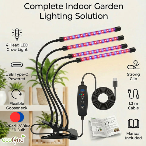 ecofynd Ziva Grow Light for Indoor Plants (Herbs, Leafy Plants & Flowering