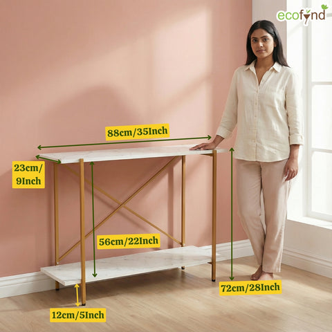 ecofynd Jr Elix 2-Tier Metal Storage Bench for Entryway