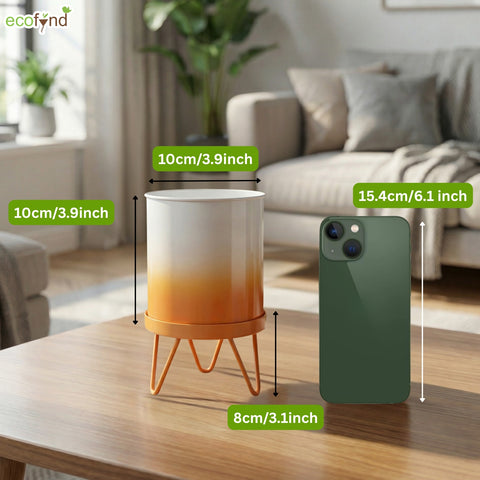 ecofynd Ecofynd Lucas Tabletop Metal Planter with Orange Stand