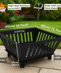 ecofynd Foldable Iron Fire Pit – Heavy Duty & Portable