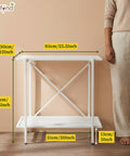 ecofynd Eric Jr Metal White Plant Stand – 2 Tier Utility Display for Home & Garden