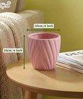 ecofynd Ecofynd Pink Twisted 4 Inch Ceramic Cachepot Planter for Indoor Plants