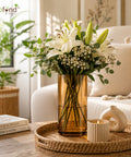 ecofynd 3.9 Inch Glass Flower Vase for Fresh & Artificial Flowers