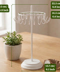 ecofynd Ecofynd Rotating Jewelry Organizer Stand with 20 Hooks (White)