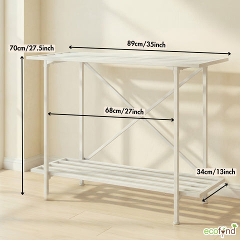 ecofynd 2-Tier White Metal Luggage Rack