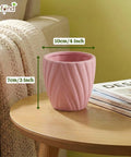 ecofynd Ecofynd Pink Twisted 4 Inch Ceramic Cachepot Planter for Indoor Plants