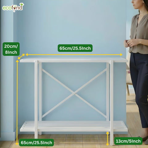 ecofynd 2-Tier White Fish Tank Stand