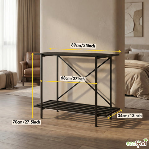 ecofynd 2-Tier Metal Storage Bench for Entryway