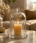 ecofynd 3.3 Inches Decorative Glass Bell Jar with Lid
