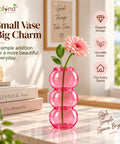 ecofynd Triple Bubble Pink Glass Vase – Modern, Minimalist & Versatile