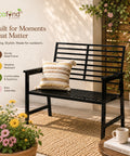 ecofynd 2 Seater Garden Bench for Indoor & Outdoor Park