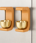 ecofynd Wooden Door Chime with Brass Bell – Handcrafted Set of 2