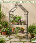 ecofynd Ecofynd Black Arbor 2 Seater Garden Bench for Outdoors Hut Shaped