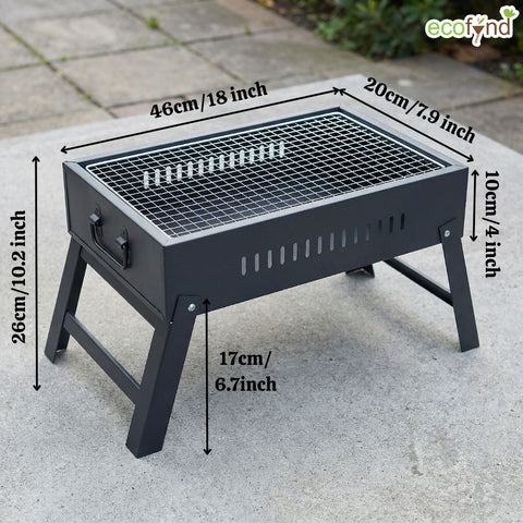 ecofynd Portable and Foldable Charcoal Barbeque Grill – High-Quality Net & Fast Setup