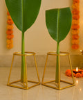 ecofynd Banana Plant Stand (Pack of 2) – Golden Metal Stand for Puja, Weddings & Festivals