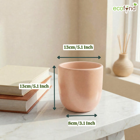 ecofynd Ecofynd Blush Pink 5 inch Ceramic Cachepot Planter for Indoor Plants