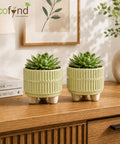 ecofynd 3.5 Inch Ceramic Plant Pots with Drainage Hole