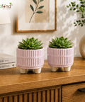 ecofynd 3.5 Inch Ceramic Plant Pots with Drainage Hole