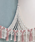 Ecofynd Macrame Pink Soft Toy Organizer | Toy Hammock