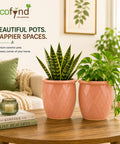 ecofynd 4 Inch Ceramic Plant Pots with Drainage Hole