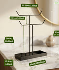 ecofynd Ecofynd 2-Tier Jewelry Hanger Stand with Storage Tray (Black)