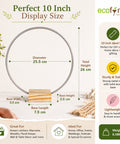 ecofynd 1 Piece Circle 10 Inch Metal Craft Hoops with Wood Holder