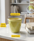 ecofynd Ecofynd Light Green 4.3 Inch Cachepot Planter with Drainage Hole for Desk