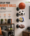 ecofynd 2 Pack Wall Mounted Metal Sports Ball Holder Rack for Basketball
