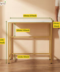 ecofynd 35 Inch 3 Tier Console Table