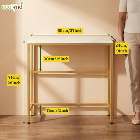 ecofynd 35 Inch 3 Tier Console Table