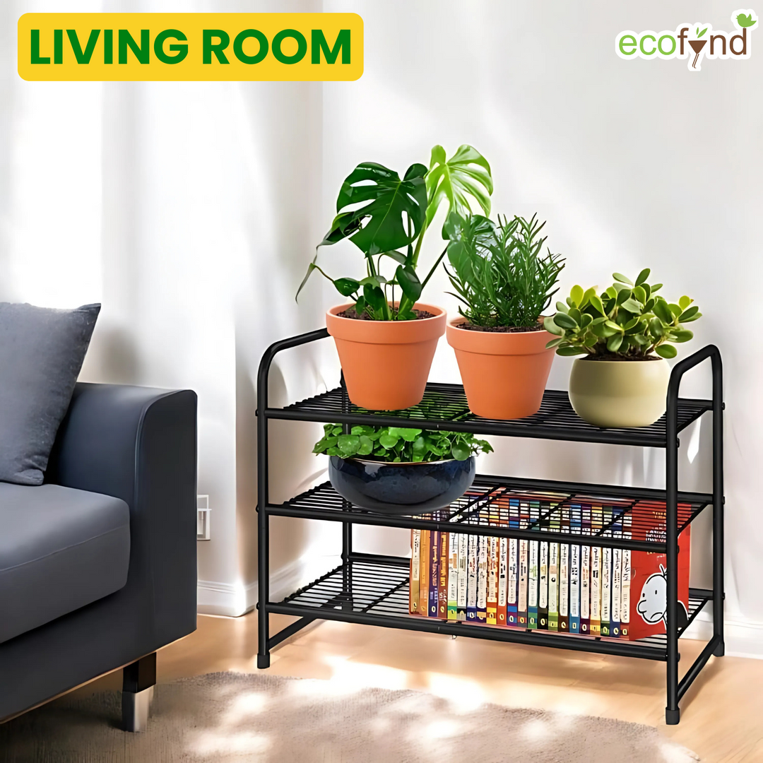 3-Tier Multipurpose Stand – Space-Saving Metal Storage Rack – Ecofynd