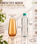 ecofynd Glass Vase for Flowers & Decor – Hourglass Shaped | Golden Tint