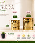 ecofynd Set of 2 Cylindrical Metal Planter – 6/7 Inch, Symmetrical Design