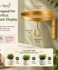 ecofynd 1 Pack Cora Wall Mounted Metal Plant Stand with Hanging Hook