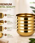 ecofynd 1 Pack 5 Inch Gold Metal Flower Pot