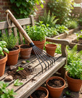 ecofynd Ecofynd Heavy Duty 5 Teeth Garden Rake with Wooden Handle Hand Cultivator