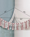 Ecofynd Macrame Pink Soft Toy Organizer | Toy Hammock