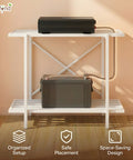 ecofynd 2-Tier White UPS Stand for Home and Office