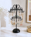 ecofynd Ecofynd Rotating 2 Tier Jewelry Organizer Stand with 40 Hooks (Black)