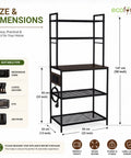 ecofynd Black 5-Tier Heavy Duty Metal Kitchen Rack with Electricity Board