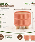 ecofynd 3.5 Inch Ceramic Plant Pots with Drainage Hole