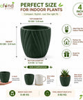 ecofynd 4 Inch Ceramic Plant Pots with Drainage Hole