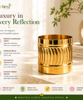 ecofynd Set of 2 Cylindrical Metal Planter – 6 Inch, Symmetrical Design