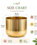 ecofynd Linea Patterned Golden Groove Planter 6.2 Inches