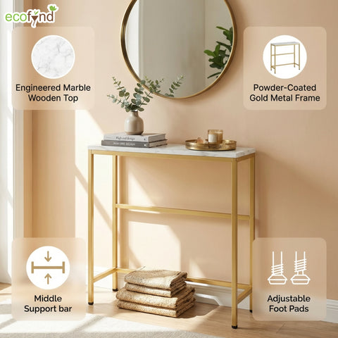 ecofynd 35 Inch 3 Tier Console Table