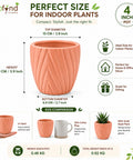 ecofynd 4 Inch Ceramic Plant Pots with Drainage Hole