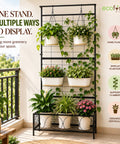 ecofynd Black Plant Stand with Trellis